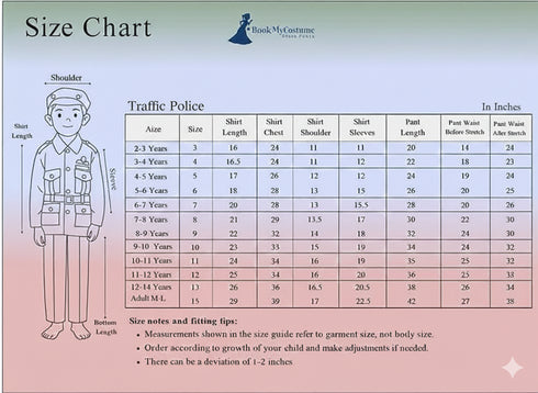 BookMyCostume Traffic Police Indian Community Helpers Fancy Dress Costume for Kids