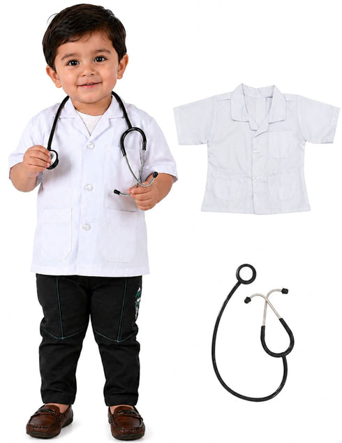 Doctor Physician White Coat with Stethoscope Medical Professional Community Helper Kids Fancy Dress Costume