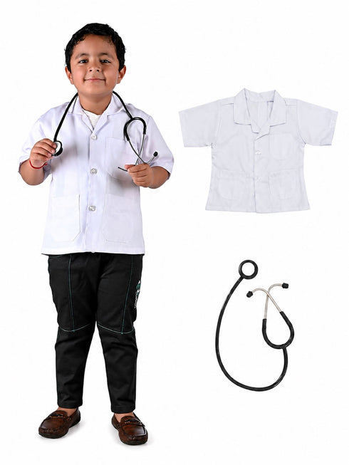 Doctor Physician White Coat with Stethoscope Medical Professional Community Helper Kids Fancy Dress Costume