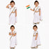 Tri Colored Tricolor Tiranga Border Saree Independence Day Patriotic for Girls Kids & Adult Girls Fancy Dress Costume