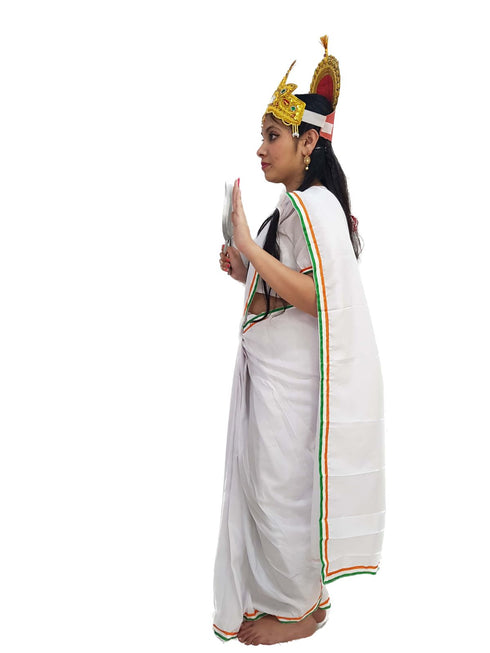 BookMyCostume Mother India Bharat Mata Saree for Patriotic Independence Day Kids Fancy Dress Costume 6 Pc Set