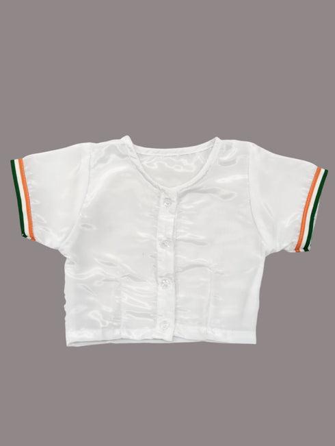 BookMyCostume Mother India Bharat Mata Saree for Patriotic Independence Day Kids Fancy Dress Costume 6 Pc Set