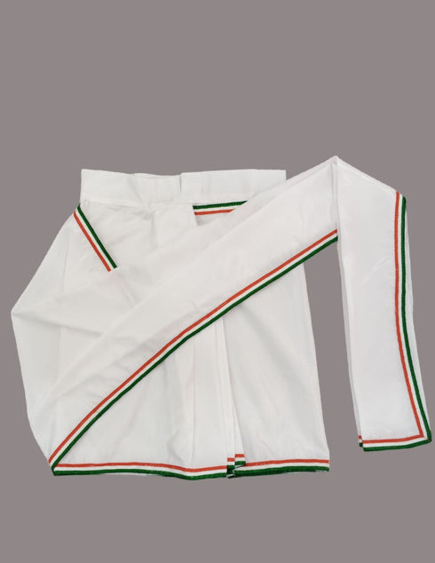 BookMyCostume Mother India Bharat Mata Saree for Patriotic Independence Day Kids Fancy Dress Costume 6 Pc Set