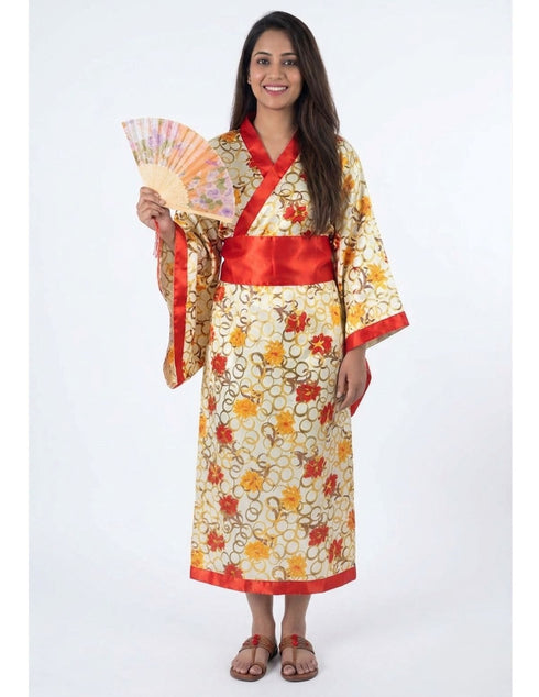 Japanese Girl Kimono with Fan International World Costume for Kids & Adults