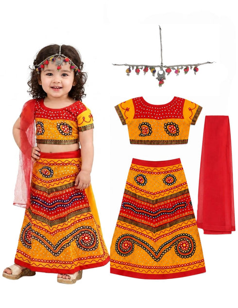 Radha Gujarat Garba Navratri Indian State Fancy Dress Costume for Girls and Women