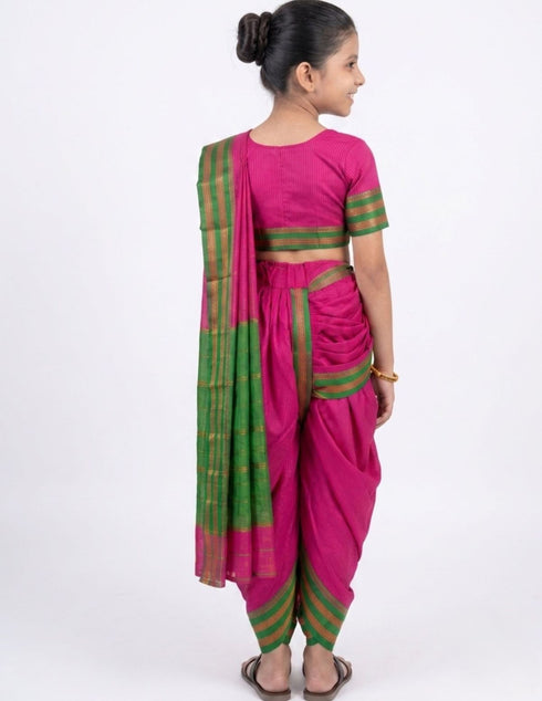 Maharashtrian Marathi Kasta Saree Lavani Dance Fancy Dress Costume for Girls & Women