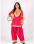 Punjabi Folk Dance Costume Giddha for Girls and Females | Pink & Golden | With Jewellery