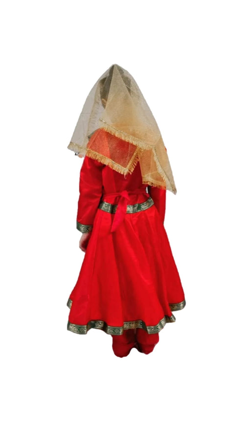 BookMyCostume Kathak Indian Classical Dance Costume for Girls | Kids & Adults | Without Jewellery Fancy Dress Costume