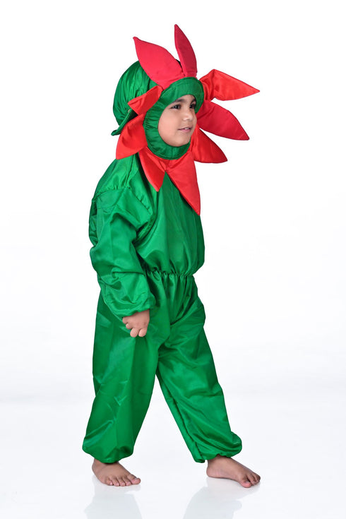 BookMyCostume Red Flower Kids Fancy Dress Costume