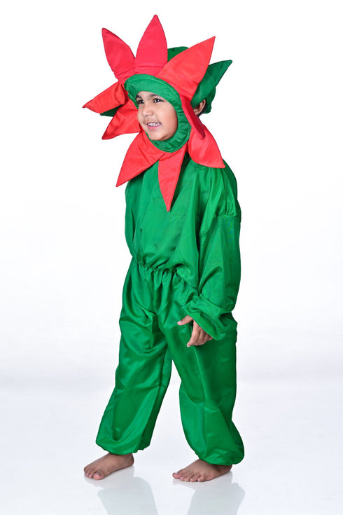 BookMyCostume Red Flower Kids Fancy Dress Costume