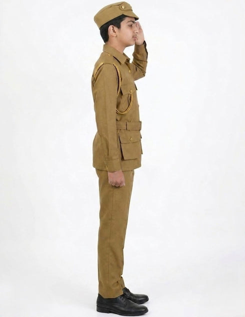Indian Police Inspector Community Helper Khaki Fancy Dress Costume for Kids