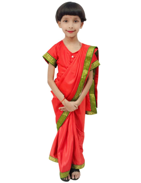Book My Costume Teacher Red Saree Professio  For Girls & Women Fancy Dress Costume