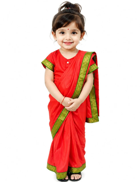 Teacher Red Saree Professio For Girls & Women Fancy Dress Costume