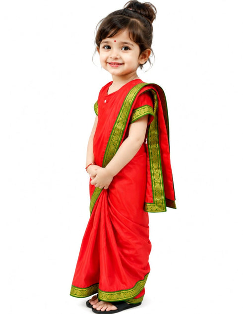 Teacher Red Saree Professio For Girls & Women Fancy Dress Costume