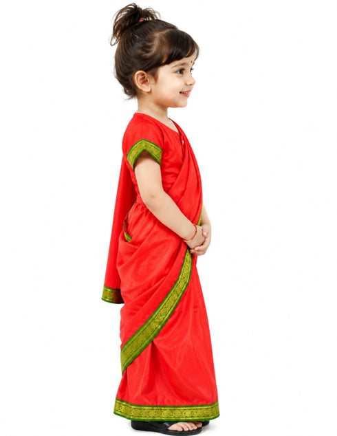 Teacher Red Saree Professio For Girls & Women Fancy Dress Costume