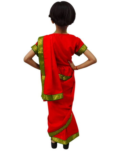 Book My Costume Teacher Red Saree Professio  For Girls & Women Fancy Dress Costume