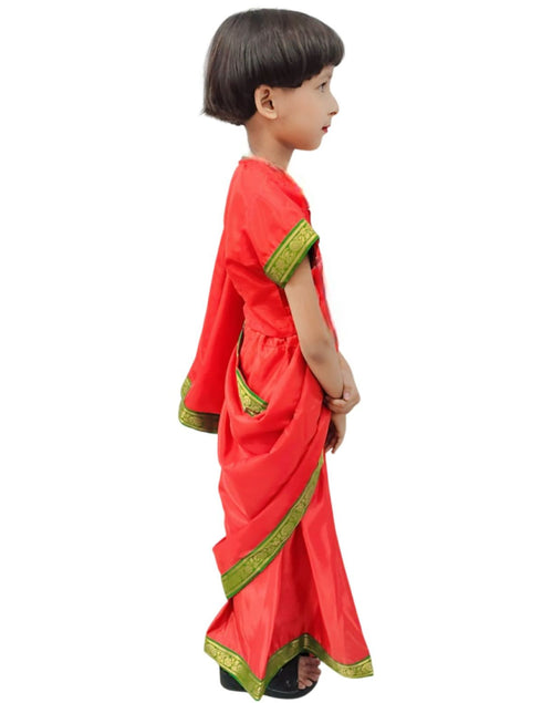 Book My Costume Teacher Red Saree Professio  For Girls & Women Fancy Dress Costume