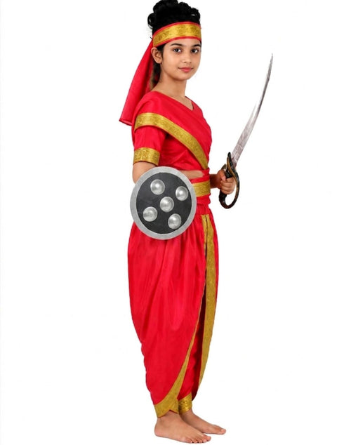 Rani Laxmi Bai Jhansi ki Rani Saree Kids Fancy Dress Costume for Girls with Accessories