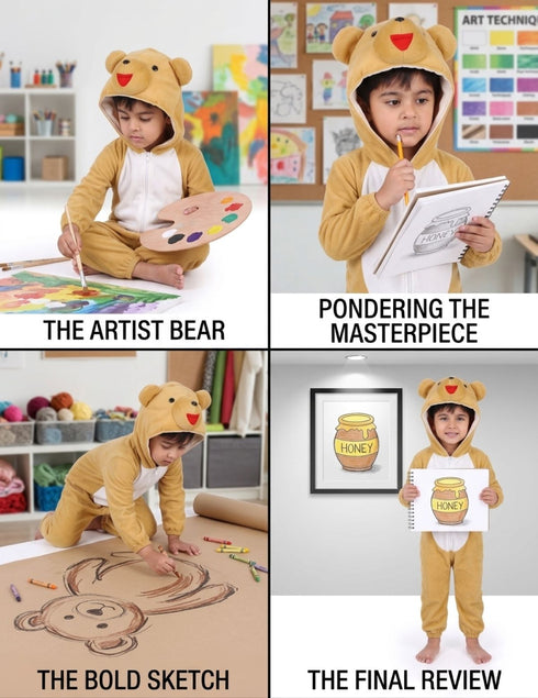 Brown Honey Bear Animal Fancy Dress Costume | For Kids & Adults