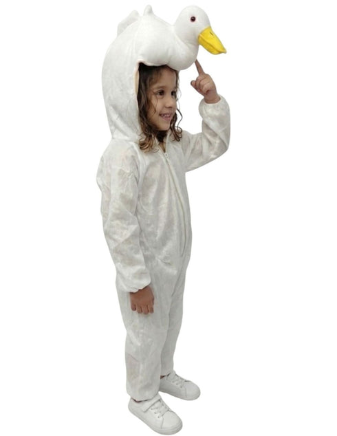 White Swan Duck Aquatic Bird Kids Fancy Dress Costume for Boys and Girls - Cute Animal Theme Outfit for School Competitions, Annual Functions & Halloween Parties Kids Fancy Dress Costume