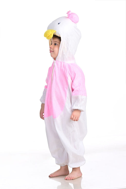 BookMyCostume Miss Stylish Duck Cartoon Kids Fancy Dress Costume | Pink & White