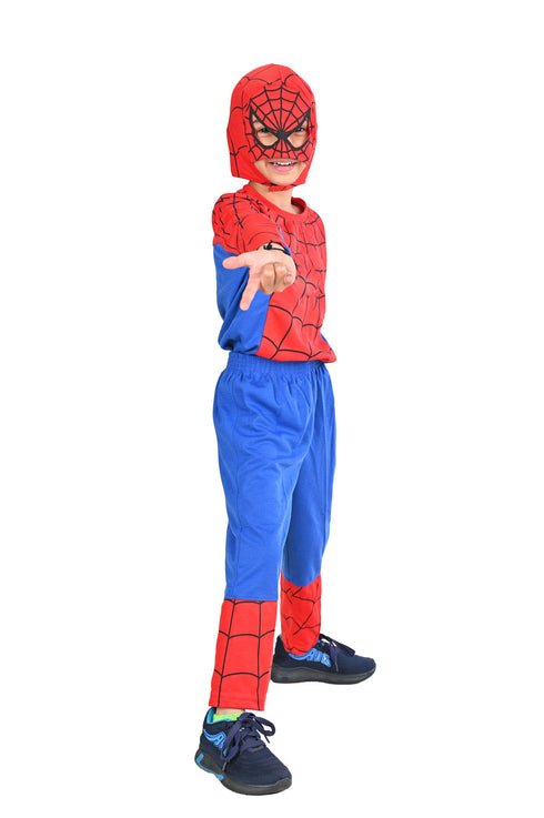 Red Blue Superhero Kids Fancy Dress Costume - Premium