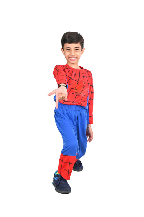 Red Blue Superhero Kids Fancy Dress Costume - Premium