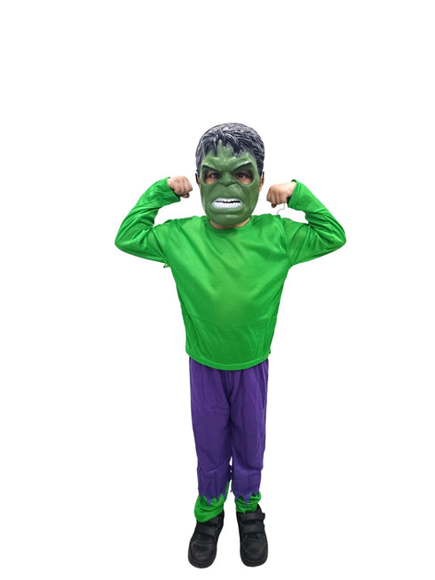 The Green Smasher Superhero Kids Fancy Dress Costume with Mask | Standard
