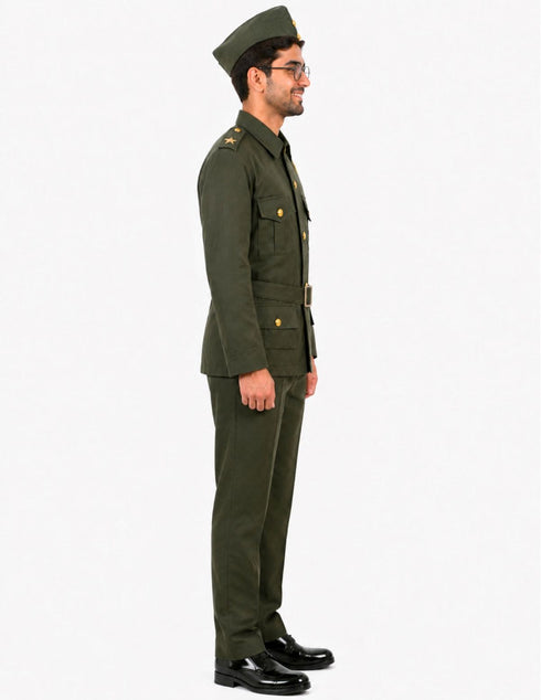 Subhash Chandra Bose Freedom Fighter Kids Fancy Dress Costume - Green