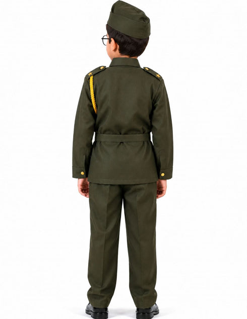 Subhash Chandra Bose Freedom Fighter Kids Fancy Dress Costume - Green