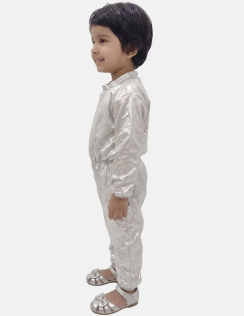 Silver Jumpsuit Fancy Dress Costume