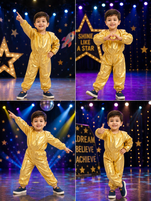 Golden Jumpsuit Fancy Dress Costume