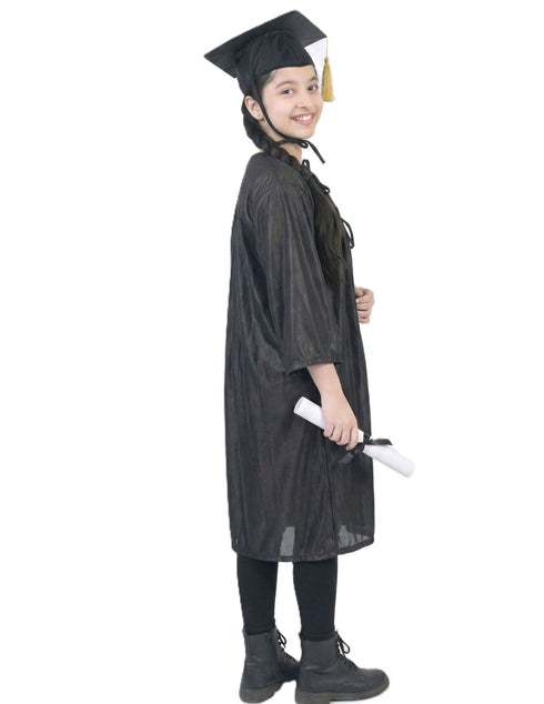 Black Graduate Convocation Degree Graduation Day Gown & Cap Kids & Adults Fancy Dress Costume