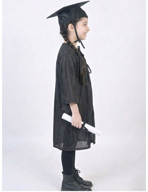 Black Graduate Convocation Degree Graduation Day Gown & Cap Kids & Adults Fancy Dress Costume