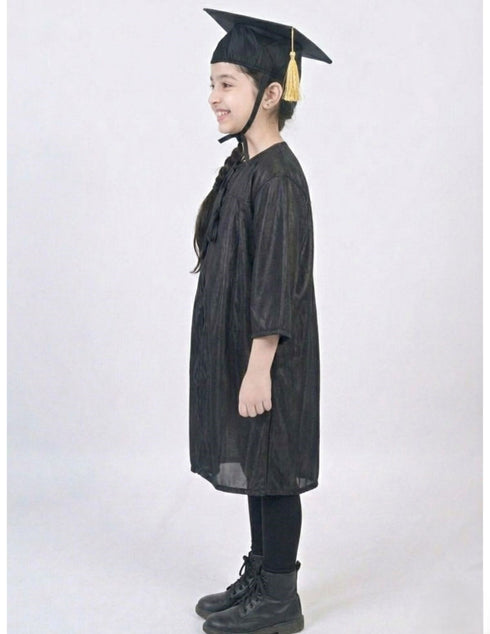 Black Graduate Convocation Degree Graduation Day Gown & Cap Kids & Adults Fancy Dress Costume
