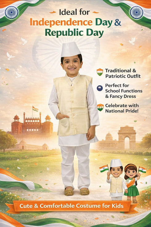 Pandit Ji Jawahar Lal Nehru First Indian Prime Minister National Leader for Boys Kids Adult Fancy Dress Costume