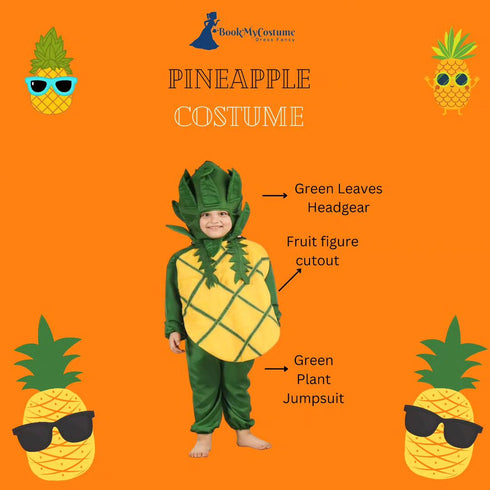 BookMyCostume Pineapple Fruit Kids Fancy Dress Costume