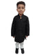 BookMyCostume Black Achkan with White Churidar Pyjama Fancy Dress Costume
