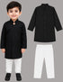 Black Achkan with White Churidar Pyjama Fancy Dress Costume