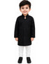Black Achkan with White Churidar Pyjama Fancy Dress Costume