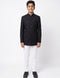 Black Achkan with White Churidar Pyjama Fancy Dress Costume