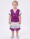 Western Dance Costume for Girls Kids - Purple & Silver - Top with Frock - Premium