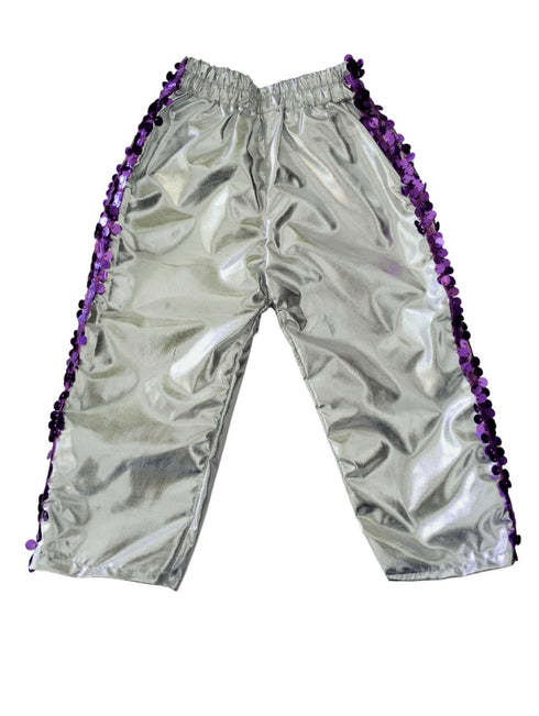 BookMyCostume Western Dance Costume for Boys - Purple & Silver - Tshirt with Trousers - Premium