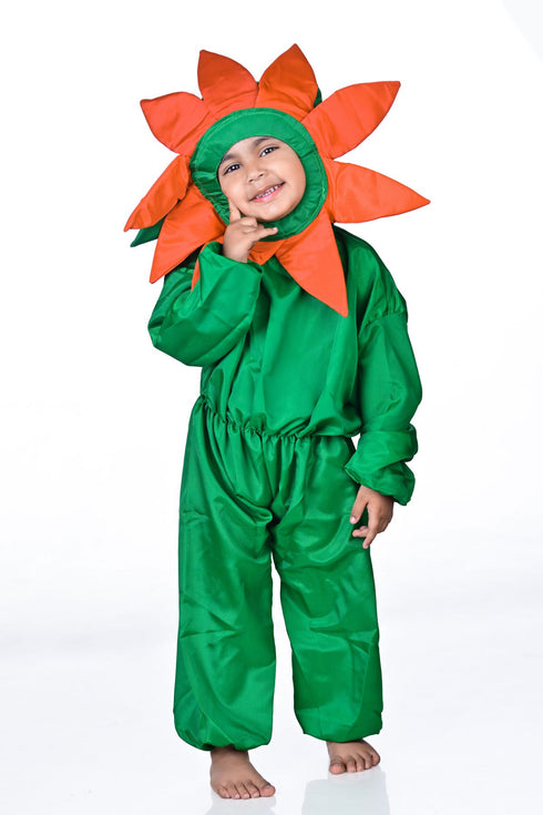 BookMyCostume Orange Flower Kids Fancy Dress Costume