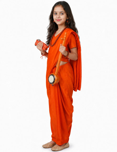 Meera Mirabai Krishna Lover and Devotee Kids Fancy Dress Costume for Girls & Women