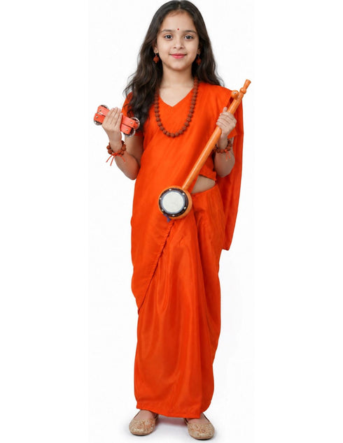Meera Mirabai Krishna Lover and Devotee Kids Fancy Dress Costume for Girls & Women