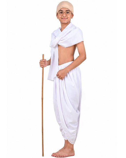 Mahatma Gandhi Bapu with Lathi Freedom Fighter Kids Fancy Dress | Gandhi Ji Costume for Kids