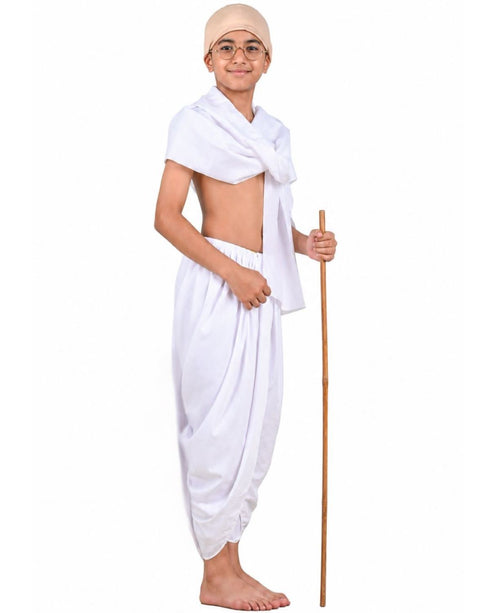 Mahatma Gandhi Bapu with Lathi Freedom Fighter Kids Fancy Dress | Gandhi Ji Costume for Kids