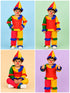 Joker Colorful Clown Kids Adults Fancy Dress Costume