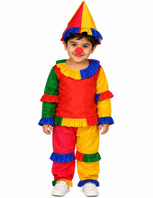 Joker Colorful Clown Kids Adults Fancy Dress Costume